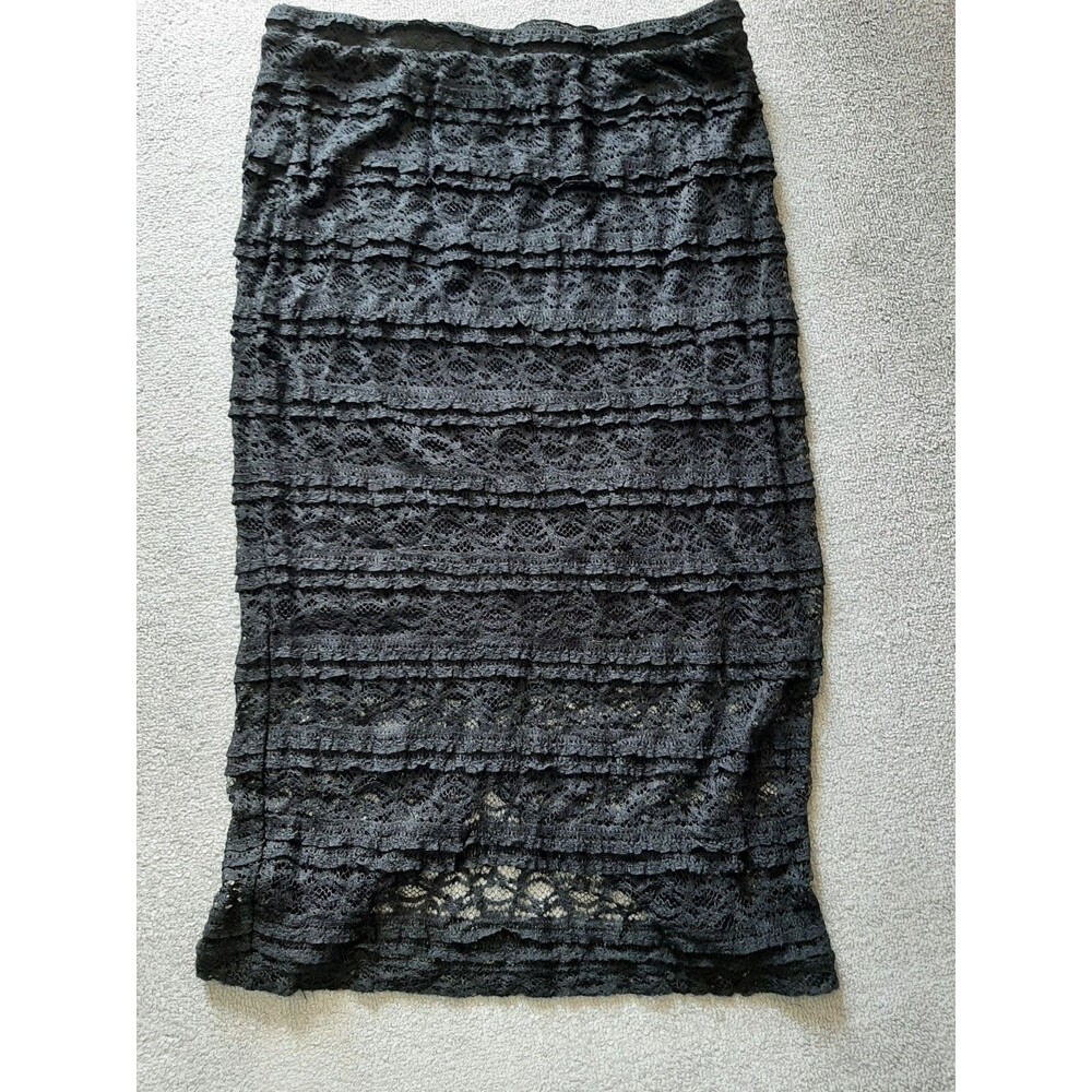 Buffalo Jeans Skirt Womens Black Mibi Lace Large L